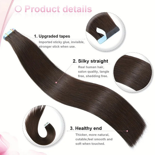 BellaCosmo™ Straight Tape In Hair Extensions Human Hair Extensions