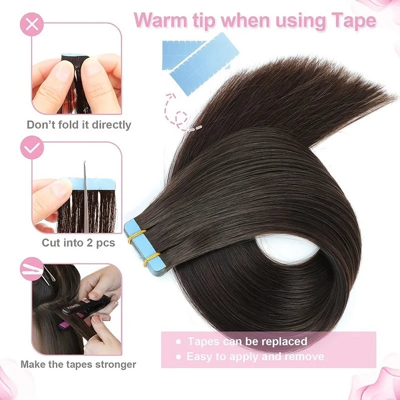 BellaCosmo™ Straight Tape In Hair Extensions Human Hair Extensions