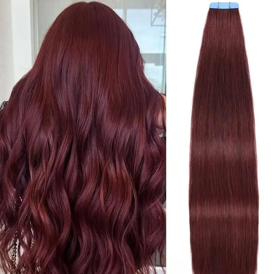 BellaCosmo™ 99J# Burgundy 20pcs Tape Straight Hair Extensions