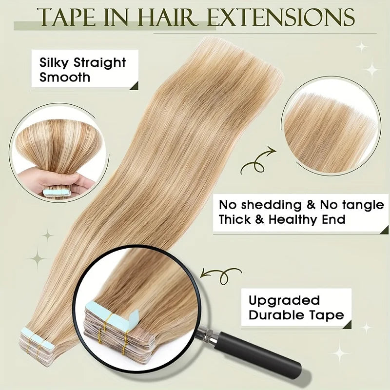 BellaCosmo™Tape In Hair Extensions Light Blonde