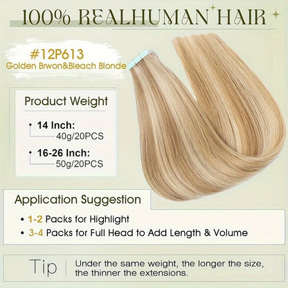 BellaCosmo™Tape In Hair Extensions Light Blonde