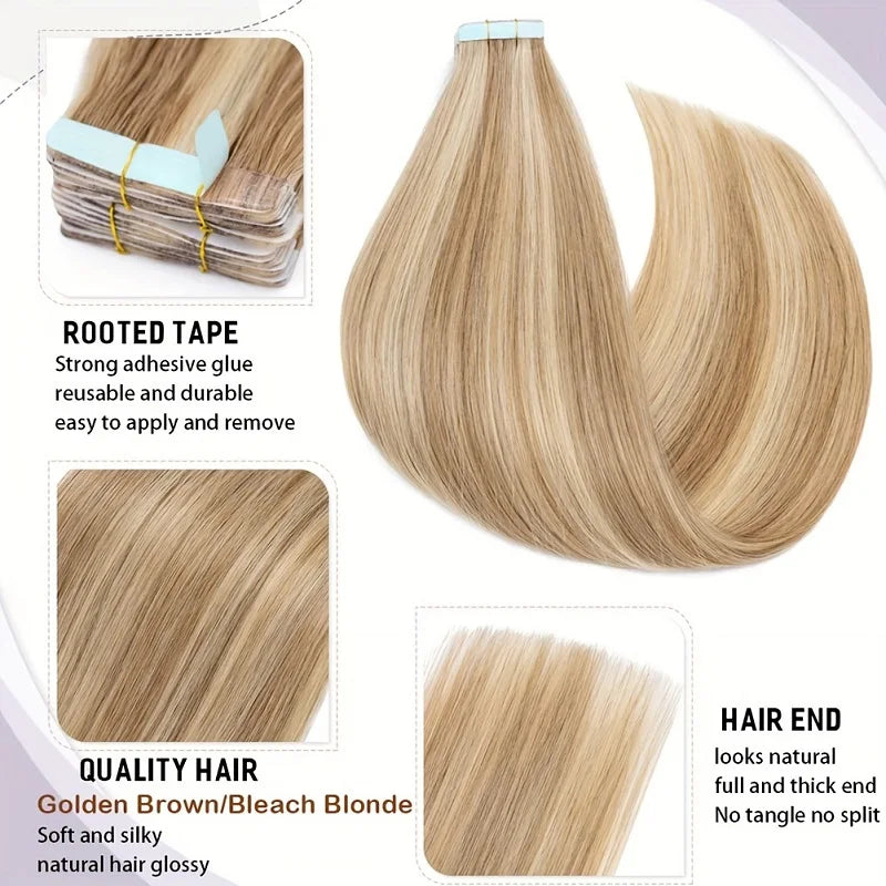 BellaCosmo™Tape In Hair Extensions Light Blonde