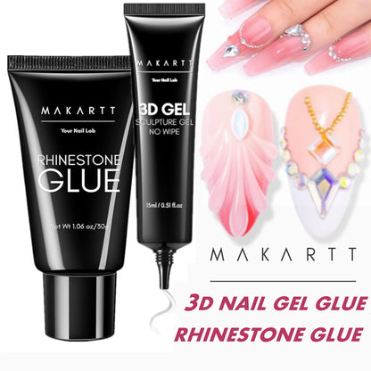 Bellanaills™ Nail Rhinestone Glue with 3D Nail Gel Kit